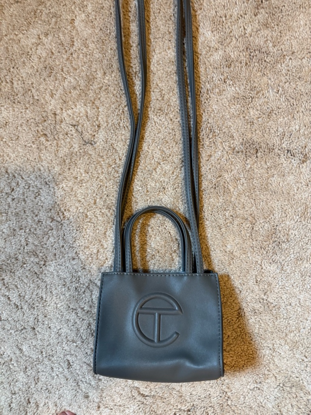 Grey Telfar Mini Crossbody Bag